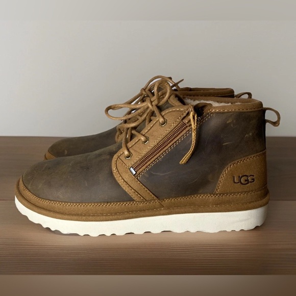 UGG Other - UGG Neumel Zip Men’s Size 11 Brown Boots Leather Chukka 1103883 NWOB